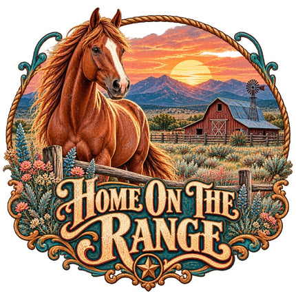 Home on the Range 100% Cotton Fabric Panel Block Quilt Square AAC420