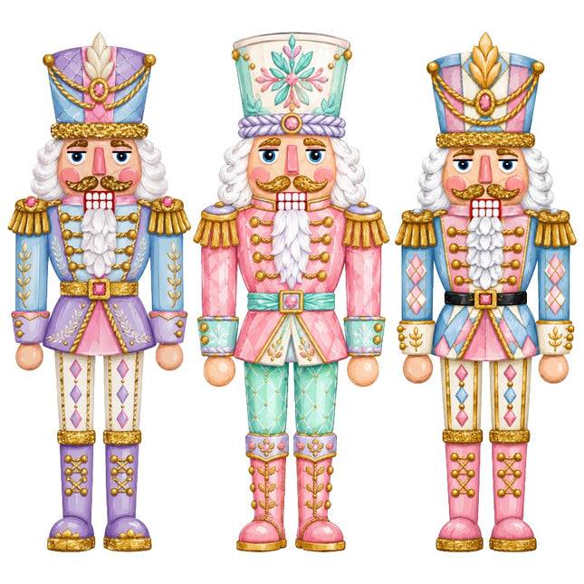 Nutcrackers 100% Cotton Fabric Panel Block Quilt Square AAC502