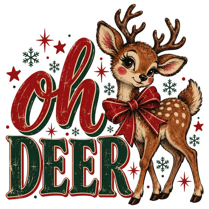 Christmas Oh Deer 100% Cotton Fabric Panel Block Quilt Square AC509