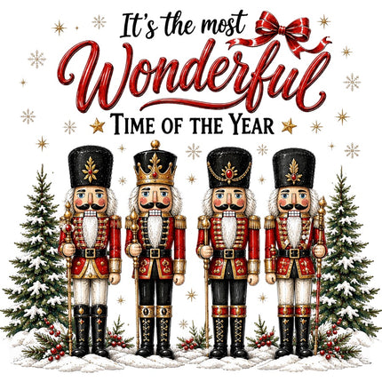 Nutcrackers Most Wonderful Time of Year 100% Cotton Fabric Panel Block AAC511
