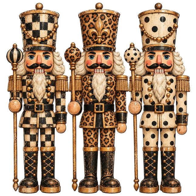 Nutcrackers 100% Cotton Fabric Panel Block Quilt Square AAC513