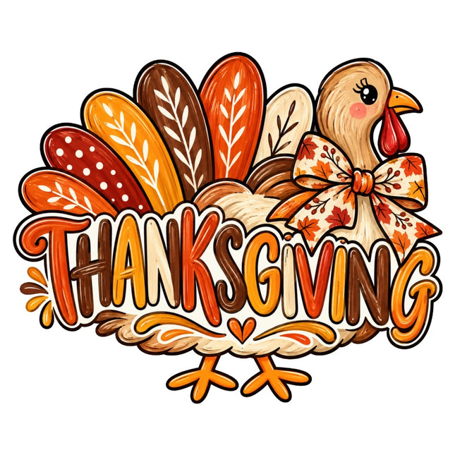 Thanksgiving Turkey 100% Cotton Fabric Panel Block Quilt Square AC514