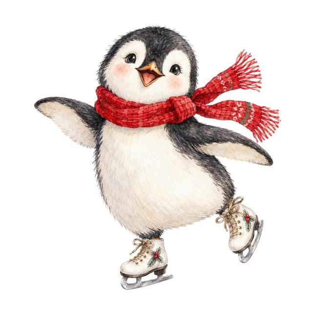 Winter Penguin 100% Cotton Fabric Panel Block Quilt Square AAC559