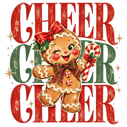 Christmas Cheer Gingerbread 100% Cotton Fabric Panel Block Quilt Square AC565