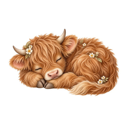 Highland Cow 100% Cotton Fabric Panel Block Quilt Square AAC583