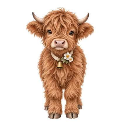 Highland Cow 100% Cotton Fabric Panel Block Quilt Square AAC588