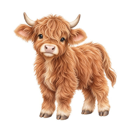 Highland Cow 100% Cotton Fabric Panel Block Quilt Square AAC603