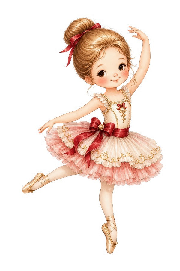 Ballerina 100% Cotton Fabric Panel Block Quilt Square FLIP-AAC613