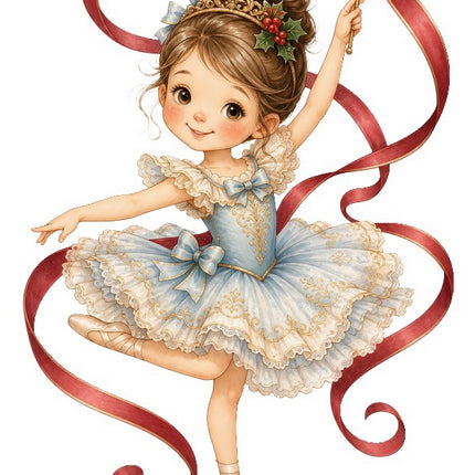 Ballerina 100% Cotton Fabric Panel Block Quilt Square FLIP-AAC616