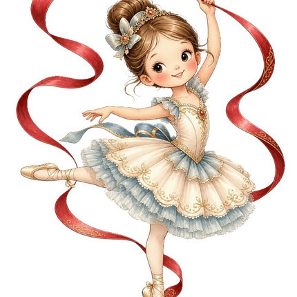 Ballerina 100% Cotton Fabric Panel Block Quilt Square FLIP-AAC620