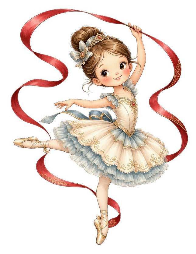 Ballerina 100% Cotton Fabric Panel Block Quilt Square FLIP-AAC620