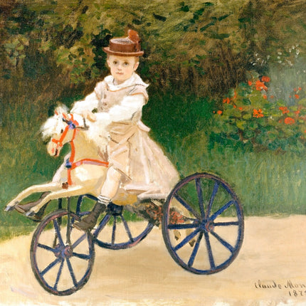Jean Monet on His Hobby Horse 100% Cotton Fabric Panel AAC801