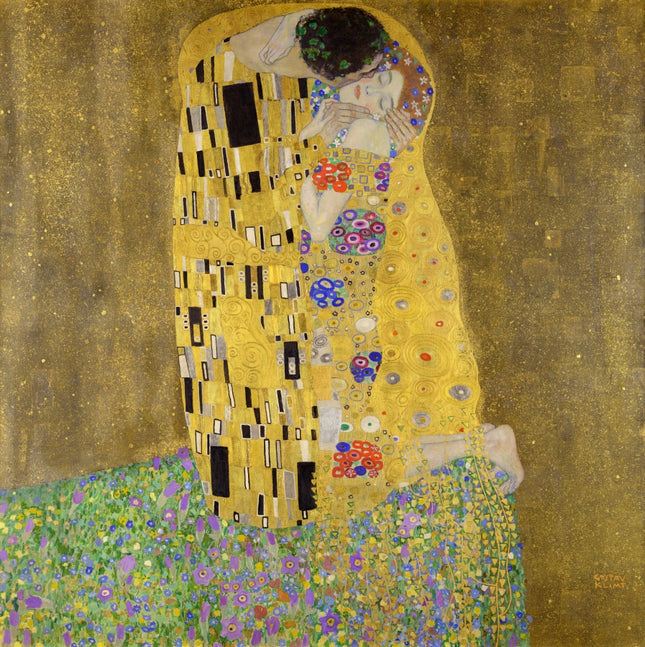 Gustav Klimt The Kiss 100% Cotton Fabric Panel Block Quilting Sewing Square AAC802
