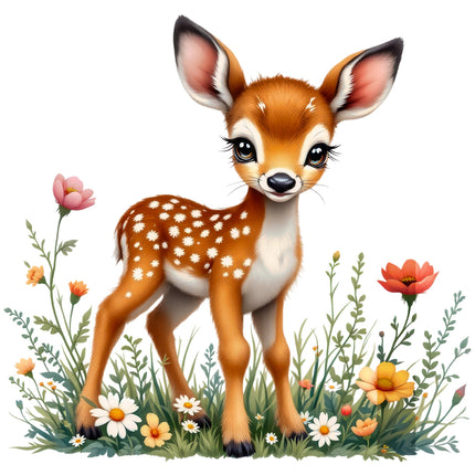 Deer Fawn 100% Cotton Fabric Panel Block AB1006