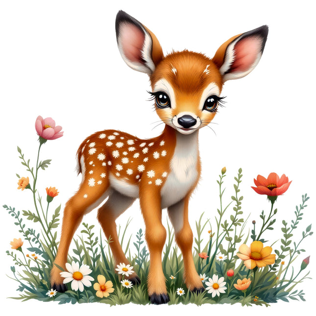 Deer Fawn 100% Cotton Fabric Panel Block AB1006