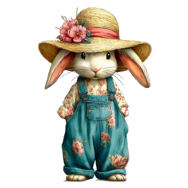 Garden Bunny 100% Cotton Fabric Panel Block AB1104