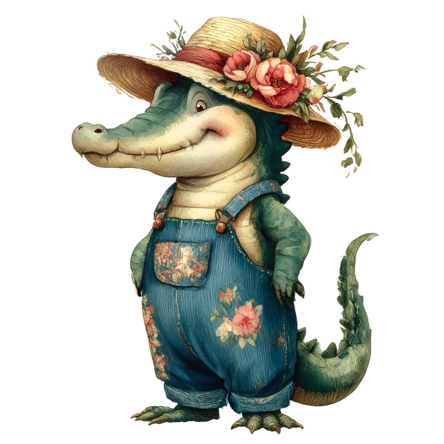 Garden Alligator 100% Cotton Fabric Panel Block AB1105