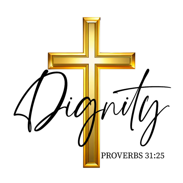 Proverbs 31:25 Dignity Bible Verse 100% Cotton Fabric Panel Block AB1202