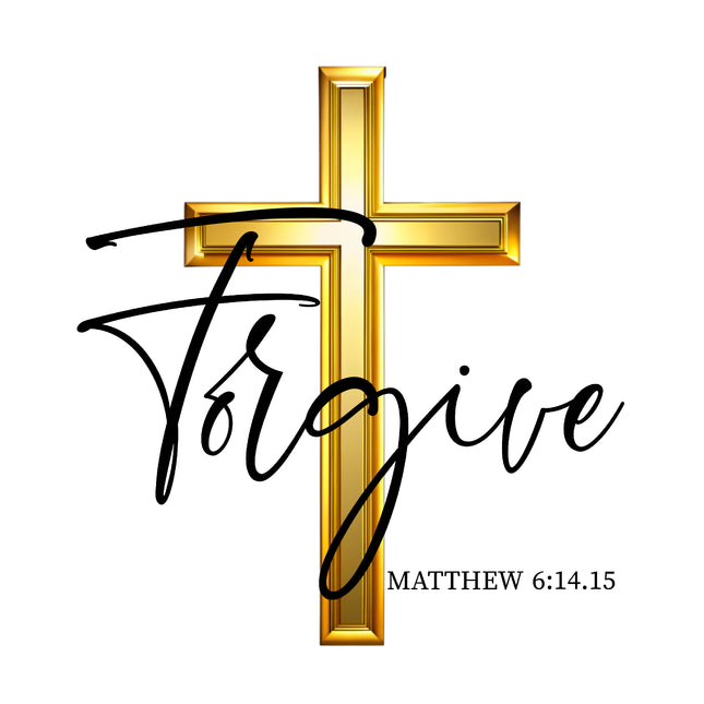 Matthew 6:14 Forgive Bible Verse 100% Cotton Fabric Panel Block AB1206