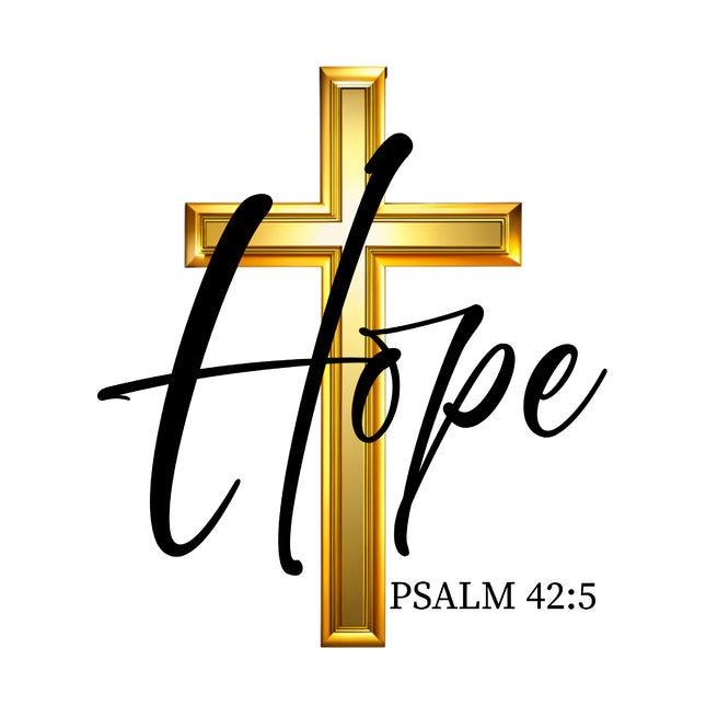 Psalm 42:5 Hope Bible Verse 100% Cotton Fabric Panel Block AB1207