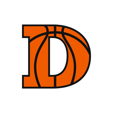 Basketball Letter Initial D 100% Cotton Fabric Panel Block AB1414