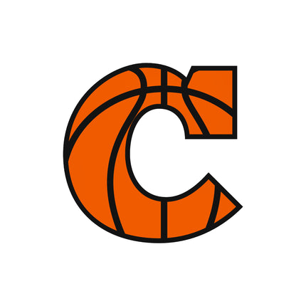 Basketball Letter Initial C 100% Cotton Fabric Panel Block AB1415