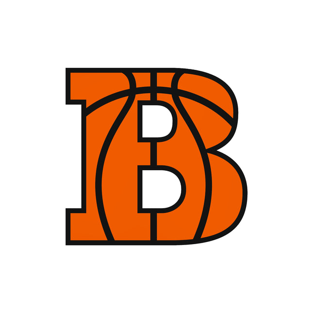 Basketball Letter Initial B 100% Cotton Fabric Panel Block AB1416