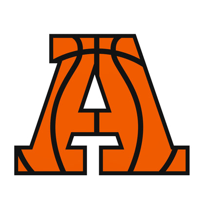 Basketball Letter Initial A 100% Cotton Fabric Panel Block AB1417