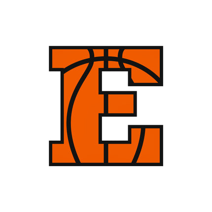 Basketball Letter Initial E 100% Cotton Fabric Panel Block AB1418