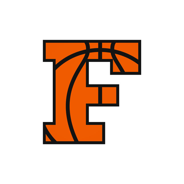 Basketball Letter Initial F 100% Cotton Fabric Panel Block AB1419