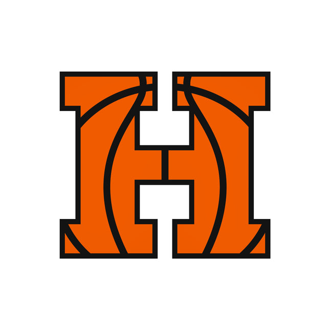 Basketball Letter Initial H 100% Cotton Fabric Panel Block AB1421