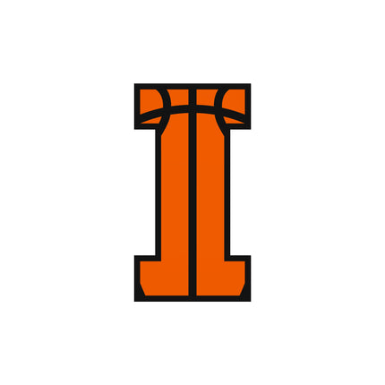 Basketball Letter Initial I 100% Cotton Fabric Panel Block AB1422