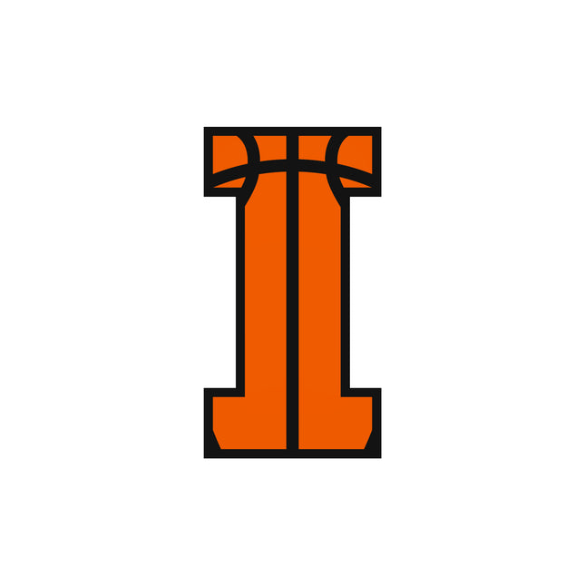 Basketball Letter Initial I 100% Cotton Fabric Panel Block AB1422