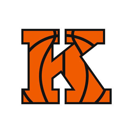 Basketball Letter Initial K 100% Cotton Fabric Panel Block AB1424