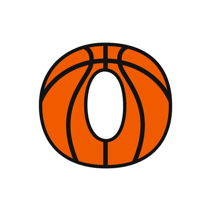 Basketball Letter Initial O 100% Cotton Fabric Panel Block AB1425