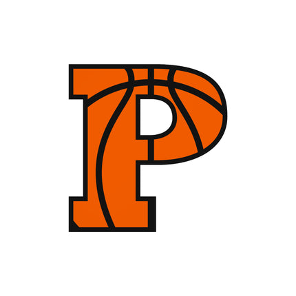 Basketball Letter Initial P 100% Cotton Fabric Panel Block AB1429