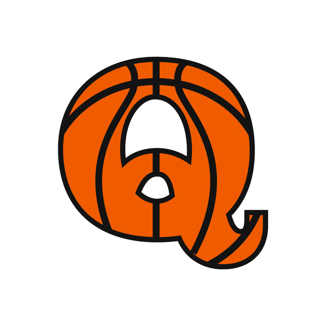 Basketball Letter Initial Q 100% Cotton Fabric Panel Block AB1430