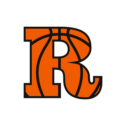 Basketball Letter Initial R 100% Cotton Fabric Panel Block AB1431