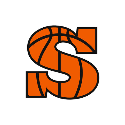 Basketball Letter Initial S 100% Cotton Fabric Panel Block AB1432