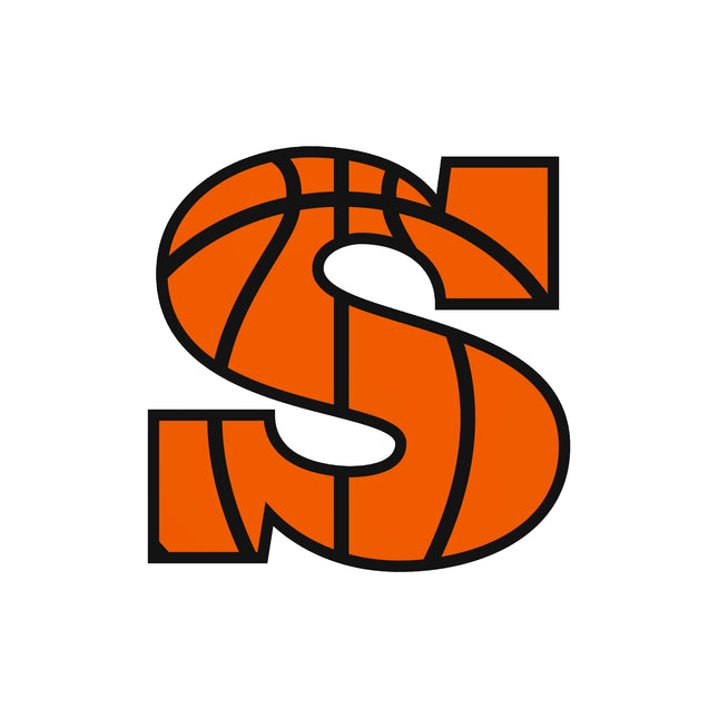 Basketball Letter Initial S 100% Cotton Fabric Panel Block AB1432