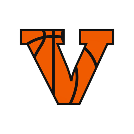 Basketball Letter Initial V 100% Cotton Fabric Panel Block AB1434