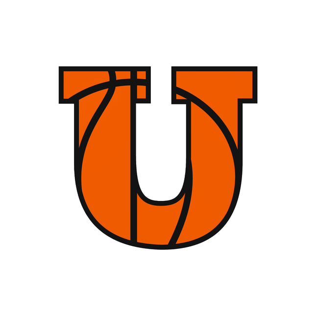 Basketball Letter Initial U 100% Cotton Fabric Panel Block AB1435