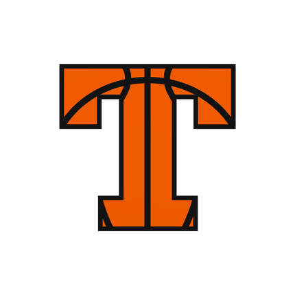 Basketball Letter Initial T 100% Cotton Fabric Panel Block AB1436