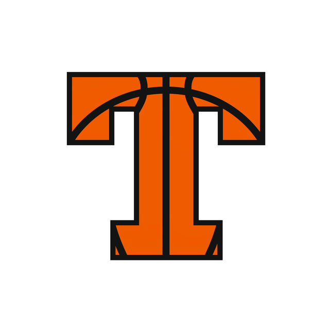 Basketball Letter Initial T 100% Cotton Fabric Panel Block AB1436