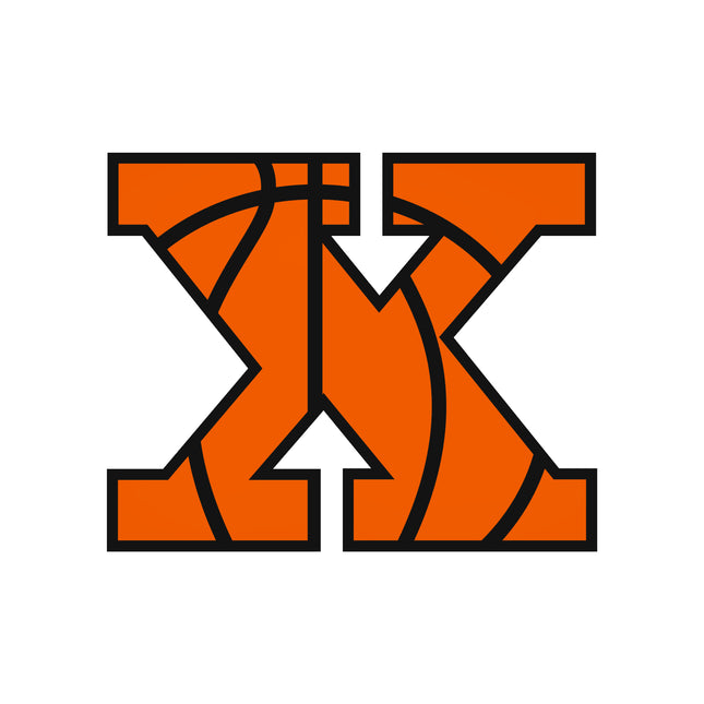 Basketball Letter Initial X 100% Cotton Fabric Panel Block AB1438