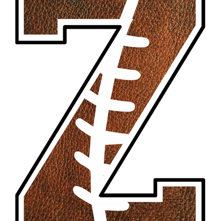 Football Letter Initial Z 100% Cotton Fabric Panel Block AB1450