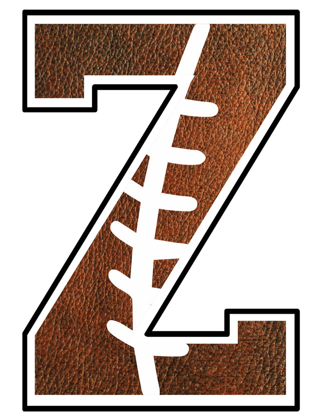 Football Letter Initial Z 100% Cotton Fabric Panel Block AB1450
