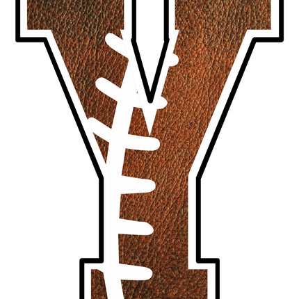 Football Letter Initial Y 100% Cotton Fabric Panel Block AB1451