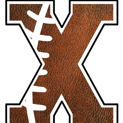 Football Letter Initial X 100% Cotton Fabric Panel Block AB1452