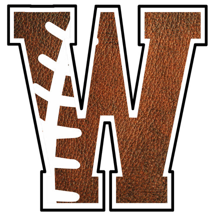 Football Letter Initial W 100% Cotton Fabric Panel Block AB1453